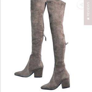 Grey over the knee boots, size 10